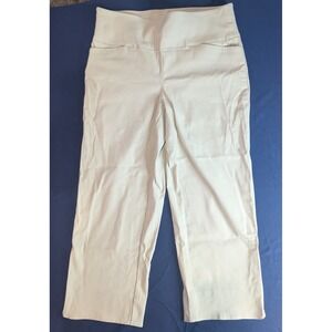 S.C.&CO. Womens Beige High Waist Pull On Stretch Cropped Pants‎ Size 8